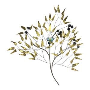 C Jere Metal Wall Art Sculpture 37" Signed Copper Leaf Flower Butterfly Vtg 60s